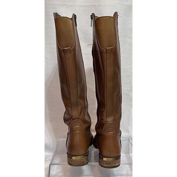 NEW Michael Kors Dora MK Knee High Leather Riding Boots Women 8.5 Brown*READ* - Picture 4 of 11